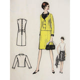 1960s Jacques Heim Designer CLASSY Mod Dress and Jacket Pattern VOGUE PARIS Original 1588 Vintage Sewing Pattern Bust 34