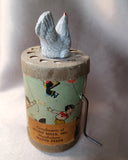 1930s Vintage Cute Toy, The CACKLING HEN, Wind It and Sounds Like a Hen, Sweet Graphics, Fun Addition To Toy Collection