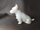 VINTAGE Belleek China Irish Porcelain Scottish Terrier Figurine, Fine Irish Belleek Terrier Dog, West Highland White Terrier, Porcelain Dog Figure