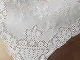 EXCEPTIONAL Italian linen Embroidery, Fine Lace Openwork, Needlelace,Raised Embroidery,Table Centerpiece Lots of Hand Work,Collectible Vintage Linens
