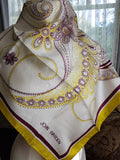 BEAUTIFUL Vintage Italian Silk Designer Scarf, John Warden,Striking Mod Design, Large Silk Designer Scarves, Never Used, Original Metal Tag