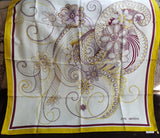 BEAUTIFUL Vintage Italian Silk Designer Scarf, John Warden,Striking Mod Design, Large Silk Designer Scarves, Never Used, Original Metal Tag