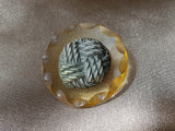 FABULOUS Apple Juice Style Button, Large Celluloid Button, Carved Translucent Button With Applied Center, Collectible Vintage Buttons