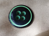 FABULOUS Art Deco Button, Large Carved Button, Black and Green Carved, Collectible Vintage Buttons