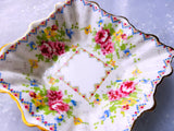 BEAUTIFUL Art Deco Chintz Candy Dish, English Royal Albert Crown China, Vintage Bone China