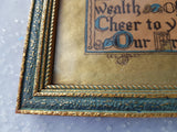 ART DECO Buzza Mottoware ,To Our Guest Picture, Old English Gold Parchment Paper, LOVELY Green and Gold Art Deco Wood Frame,Charles Dickens Style Graphics,BeautifulColors,Wall Art