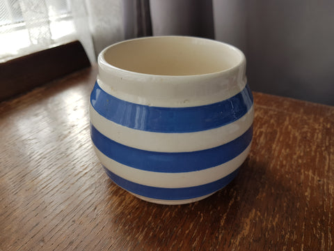 WONDERFUL English Chef Ware Cornish Ware Style Blue White Banded Bowl, Staffordshire Ironstone,