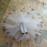 CUTE Angel Christmas Tree Ornament,  Netted Lace Dress, Pipe Cleaner Xmas ,Hand Painted Wooden Head, Collectible Vintage Christmas Ornaments