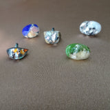 BEAUTIFUL Rare Antique Art Glass Popper Buttons,5 Lovely Art Glass Buttons By Leo Popper, Collectible Vintage Buttons