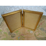 BEAUTIFUL 20sVintage Engraved Metal Folding Photo Frame,Embossed Floral Design Gilt Metal Photo Frame,Quality Gift Worthy Folding Frame