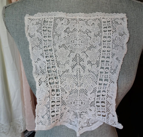 BEAUTIFUL Antique Lace Insert Dicky, Lovely Lace, Display or Use in Heirloom Sewing, Collectible Lace