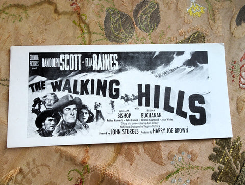 1940s Randolph Scott, Ella Raines, Movie The Walking Hills Blotter, Collectible Movie Advertising