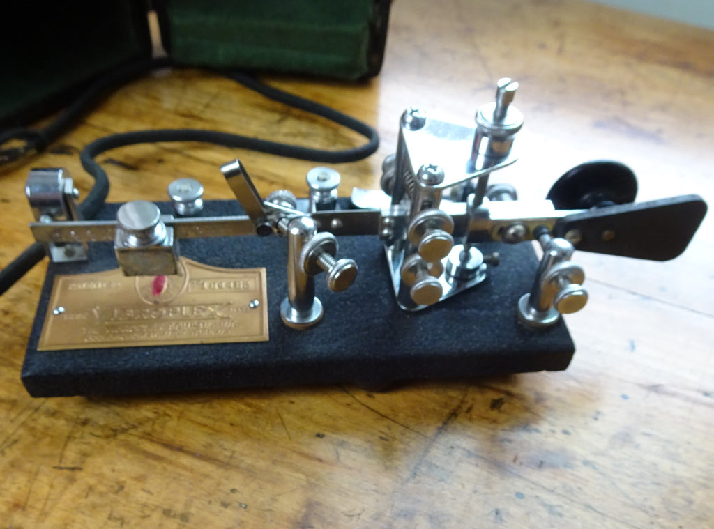 ANTIQUE Vibroplex Zephyr RARE Model, Complete With Case and Cables, Morris Code Machine