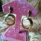 LOVELY 1980s Drop Earrings, Gold Tone Metal Pierced Earrings, Dangle Earrings, Collectible Vintage Jewelry