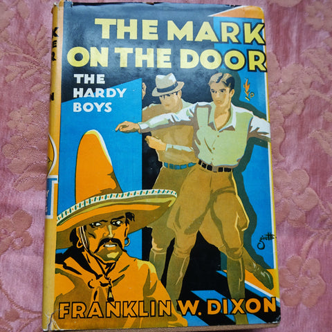 WONDERFUL Children's HARDY BOYS Vintage Mystery Book, The Mark On The Door Mystery by Franklin W Dixon, First Edition 1934, Lovely Dust Jacket by Gretta, Collectible Books