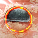 FABULOUS Vintage MOD 60s Orange and Yellow Lucite Bangle Bracelet, Banded Striped with Clear, Lucite,Collectible Vintage Jewelry