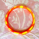 FABULOUS Vintage MOD 60s Orange and Yellow Lucite Bangle Bracelet, Banded Striped with Clear, Lucite,Collectible Vintage Jewelry