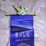 WONDERFUL 1898 Delegate Ribbon, Third Biennial Convention, St Louis 1898,The International Correspondence Schools, Scranton PA