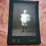 ADORABLE Antique Photo of Young Child, Cute Outfit, The Hughes Studio, Joliet, Illinois, Beautiful Antique Photograph