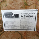 1907 Souvenir Postcard 'In Loving Memory of The Old Steam Trams' Collectible Transportation Postcard, Vintage Postcards