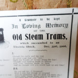 1907 Souvenir Postcard 'In Loving Memory of The Old Steam Trams' Collectible Transportation Postcard, Vintage Postcards