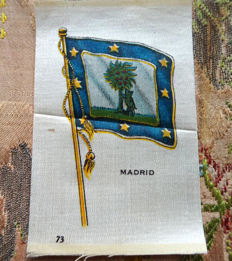 COLLECTIBLE Antique Printed Flag Cigarette Silk ,Madrid Flag,Tobacco Silks, Tobacco Premium, For Sewing Quilting Projects or Frame It