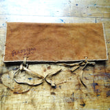 WONDERFUL Antique Suede Glove Case, Pyrography Art Native Indian Chief, Souvenir Glove Case, Collectible