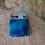 HANDSOME Art Deco Enamel Lighter, Blue, Black and Silver Tone Metal, Utica Japan Made, Collectible Vintage Lighters