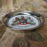 WONDERFUL Vintage Queen Elizabeth II 1977 Silver Jubilee Silver Plated and Porcelain Dish, English Royalty, Royal Commemorates, Collectible Royalty Items