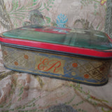 ROYALTY British Litho Tin Box,Royal Souvenir Young Queen Elizabeth II,The Crown, Sharp and sons Tin,Collectible Vintage Royal Tins