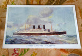 LOVELY Vintage Steamship Postcard, Anchor Line TSS Caledonia, 1920s Never Used Ship Postcard, Collectible Vintage Postcards