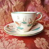 VINTAGE Aynsley English Bone China Tea Cup and Saucer, MUSHROOMS, Commemorative Cup and Saucer Brownies Girl Guides, Collectible Vintage Teacups