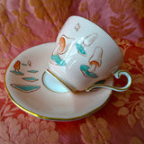 VINTAGE Aynsley English Bone China Tea Cup and Saucer, MUSHROOMS, Commemorative Cup and Saucer Brownies Girl Guides, Collectible Vintage Teacups