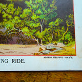 ORIGINAL Antique 1892 Chromolithograph Print of Putnam's Daring Run, 10 inches by 6.25 inches, Colorful Antique Print
