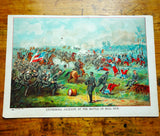 ORIGINAL Antique 1892 Chromolithograph Print of Stonewall Jackson At The Battle of Bull Run, 10 inches by 6.25 inches, Colorful Antique Print