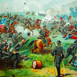 ORIGINAL Antique 1892 Chromolithograph Print of Stonewall Jackson At The Battle of Bull Run, 10 inches by 6.25 inches, Colorful Antique Print
