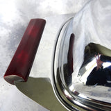 FABULOUS MCM Butter Dish, Glo-Hill Gourmates Chrome and Cherry Red Bakelite Covered Butter Dish, Original Glass Insert, Kitchenware, Collectible Mid Century Tableware