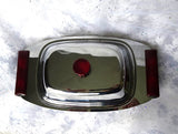 FABULOUS MCM Butter Dish, Glo-Hill Gourmates Chrome and Cherry Red Bakelite Covered Butter Dish, Original Glass Insert, Kitchenware, Collectible Mid Century Tableware
