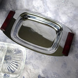 FABULOUS MCM Butter Dish, Glo-Hill Gourmates Chrome and Cherry Red Bakelite Covered Butter Dish, Original Glass Insert, Kitchenware, Collectible Mid Century Tableware