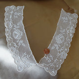 BEAUTIFUL Antique French Netted Lace Collar,Intricate Lace Rose and Flower Pattern, Embroidery,Downton Abbey Great Gatsby Flapper Bridal Lace,Collectible Lace