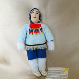 RARE Hand Made Inuit Eskimo Doll By Artist Martina Anoee, Circa 1992, Beautifully Hand Made, Dressed Traditionally, Lovely To Display, Collectible Vintage Artist Dolls