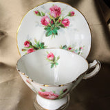 GORGEOUS Vintage English Teacup and Saucer,Hammersley  Bone China, Grandmother's Rose Teacup and Saucer,Collectible Cups and Saucers