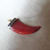 LOVELY Vintage Carved Carnelian Claw and Silver Pendant, Beautiful Vintage Pendant Necklace, Collectible Vintage Jewelry