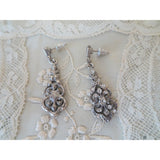 GORGEOUS Art Deco Drop Earrings,Antique Paste Earrings, Flapper Era Earrings, Bridal Earrings, Evening Earrings, Collectible Vintage Jewelry