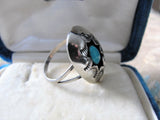 FABULOUS Vintage Sterling Silver and Turquoise Stone Ring,Sky Blue Turquoise,Vintage Native Indian Silver, Silver Ring,Old South West Turquoise Jewelry,South Western Jewelry