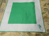 1940s VINTAGE Hankies, Monogram A Handkerchief, Green Hanky, Embroidered Monogram Hankie,Vintage Forties Hankies, Collectible Old Hankies