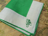 1940s VINTAGE Hankies, Monogram A Handkerchief, Green Hanky, Embroidered Monogram Hankie,Vintage Forties Hankies, Collectible Old Hankies