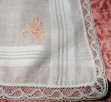 VINTAGE 1950s Hankie,Monogram W Hanky Handkerchief,Bridal Hankie Hankies,Something Old,Perfect Wedding Hanky,Collectible Vintage Hankies