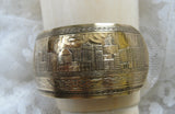 FABULOUS Art Deco Chicago Worlds Fair 1933 Cuff Bracelet,Deco Engraved Skyline, Zeppelins Blimps, A  Century of Progress Souvenir,Collectible