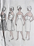 1960s STUNNING Evening Cocktail Dress, Strapless Slip and Stole Pattern VOGUE Couturier Design 1002 Wide Open Scoop Neckline,Figure Flattering Midriff Dress Ideal For Lace Bust 32 Vintage Sewing Pattern